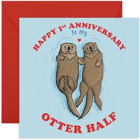 CENTRAL 23 Anniversary Greeting Card for Her - Happy 1st Wedding Anniversary