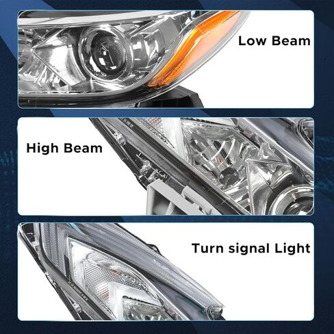مجموعة مصابيح أمامية هالوجين مع مصابيح LED DRL متوافقة مع 2016-2018 نيسان ألتيما للمصابيح الأمامية اليسرى للسائق ومبيت كروم in Kuwait