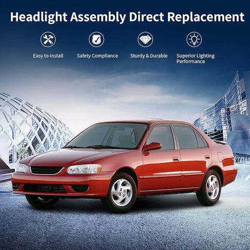 مجموعة المصابيح الأمامية AUTOSAVER88 المتوافقة مع مجموعة المصابيح الأمامية كورولا 2001-2002 استبدال المصابيح الأمامية + أضواء الإشارة الأمامية in Kuwait