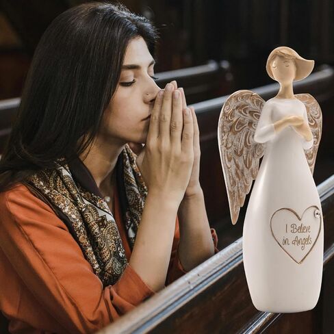 Guardian Angels Figurines Collectible Praying-Statue - Home Decor Hand Painted Angel for Memorial Christmas Baptism Gifts to Show Love Sympathy Gratitude for Girl 2.5 x 1.5X 6 inches in Saudi Arabia