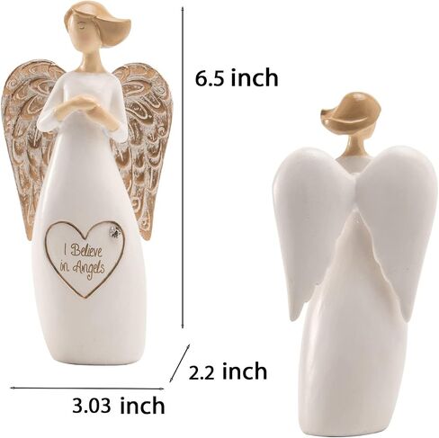 Guardian Angels Figurines Collectible Praying-Statue - Home Decor Hand Painted Angel for Memorial Christmas Baptism Gifts to Show Love Sympathy Gratitude for Girl 2.5 x 1.5X 6 inches in Saudi Arabia