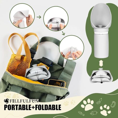 Dog Water Bottle 550ml with Extra-Wide Drinking Cup Foldable Bowl Food Grade Silicone Leak-Proof Extremely Compact for Pet Outdoor Sports Walking Hiking Camping Travel Cyan in Saudi Arabia