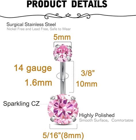 QWALIT Belly Button Ring Surgical Steel Belly Rings Silver Rose Gold Belly Button Rings for Women Belly Button Piercing Dangle Belly Button Rings Dangling 14g Navel Rings Butterfly in Saudi Arabia