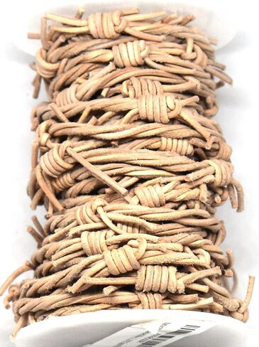 Fake Barbed Wire Made from 3 Strands 1.8mm Natural Untreated Leather Cord 10 Meter Spool (32.8 Foot) Spool Safe for Birds Toys by Greek Crafts in Saudi Arabia