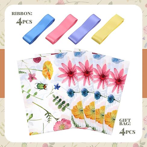 TaoBary 4 Pcs Large Gift Bags Jumbo Wedding Gift Bag Plastic Oversized Plastic Storage Bags 48"x 36" with 4 Rolls Ribbons for New Parents Baby Shower Birthday Engagement Christmas Party in Saudi Arabia