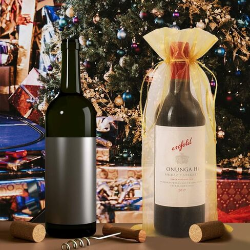 Organza Wine Bags White, 14 1/3 x 6 1/3 inches 750ML Wine Bottle Gift Bags with Drawstring for Wedding Festival Party Favors Fruit Protection(30pcs) in Saudi Arabia