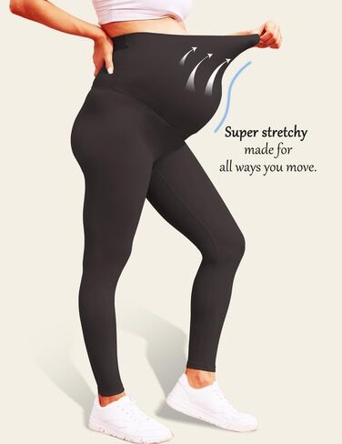 QoBexim Maternity Leggings Over The Belly Ultra-Stretch Pregnancy Yoga Pants Bump Support Workout Leggings Full Length XS-3X in Saudi Arabia
