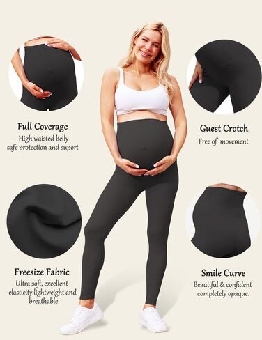QoBexim Maternity Leggings Over The Belly Ultra-Stretch Pregnancy Yoga Pants Bump Support Workout Leggings Full Length XS-3X in Saudi Arabia