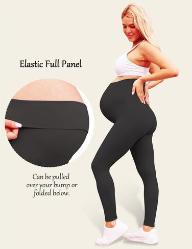 QoBexim Maternity Leggings Over The Belly Ultra-Stretch Pregnancy Yoga Pants Bump Support Workout Leggings Full Length XS-3X in Saudi Arabia