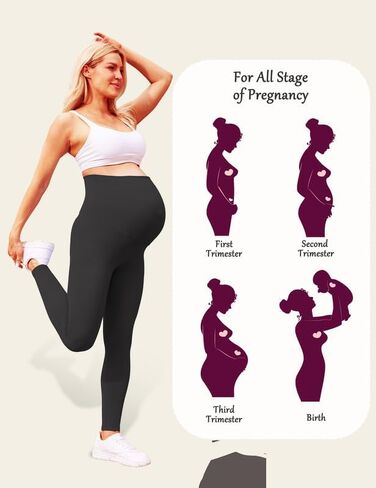QoBexim Maternity Leggings Over The Belly Ultra-Stretch Pregnancy Yoga Pants Bump Support Workout Leggings Full Length XS-3X in Saudi Arabia