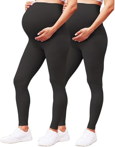 QoBexim Maternity Leggings Over The Belly Ultra-Stretch Pregnancy Yoga Pants Bump Support Workout Leggings Full Length XS-3X in Saudi Arabia