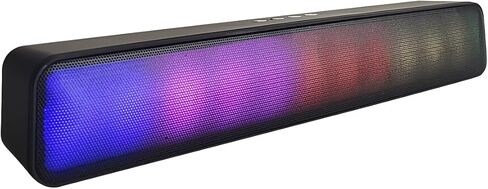 Portable Bluetooth Speaker, Stereo, Matte Black, RGB-Lights, TWS-Mode, Built-in Microphone, Support TF Card/USB/FM/3.5mm Input, Home, Outdoor in Kuwait