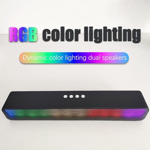 Portable Bluetooth Speaker, Stereo, Matte Black, RGB-Lights, TWS-Mode, Built-in Microphone, Support TF Card/USB/FM/3.5mm Input, Home, Outdoor in Kuwait