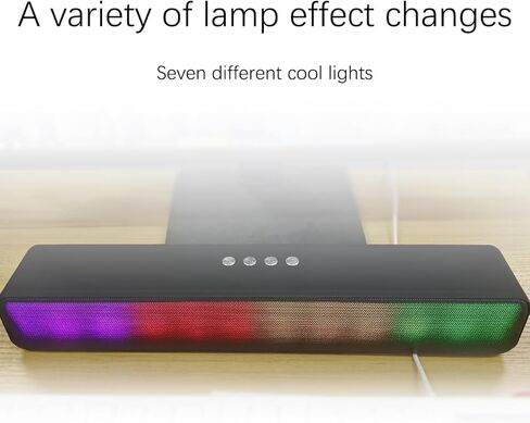 Portable Bluetooth Speaker, Stereo, Matte Black, RGB-Lights, TWS-Mode, Built-in Microphone, Support TF Card/USB/FM/3.5mm Input, Home, Outdoor in Kuwait
