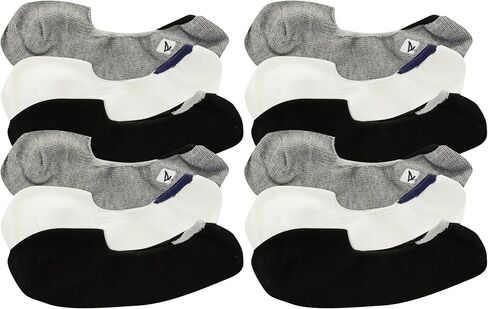 بطانة Sperry للرجال من Skimmer Solid Liner مكونة من 12 زوجًا، أسود، رمادي، للرجال 6-12 in Saudi Arabia