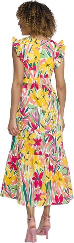 Maggy London Womens Women's Cocktail Dress with V-Neck, Ruffle, Pockets Maxi | Summer Dresses for Women in Saudi Arabia