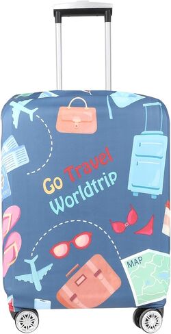 Luggage Protector Suitcase Cover 19-21inch Carry on Luggage Cover Protector for Suitcase Bag Covers for Luggage Anti-Scratch Suitcase Accessories Luggage Wraps for Suitcase （Go travel-Trip, S in Saudi Arabia