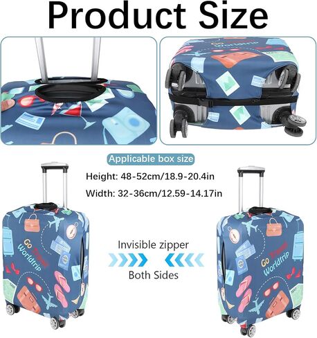 Luggage Protector Suitcase Cover 19-21inch Carry on Luggage Cover Protector for Suitcase Bag Covers for Luggage Anti-Scratch Suitcase Accessories Luggage Wraps for Suitcase （Go travel-Trip, S in Saudi Arabia