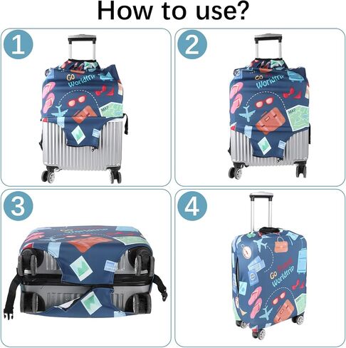 Luggage Protector Suitcase Cover 19-21inch Carry on Luggage Cover Protector for Suitcase Bag Covers for Luggage Anti-Scratch Suitcase Accessories Luggage Wraps for Suitcase （Go travel-Trip, S in Saudi Arabia