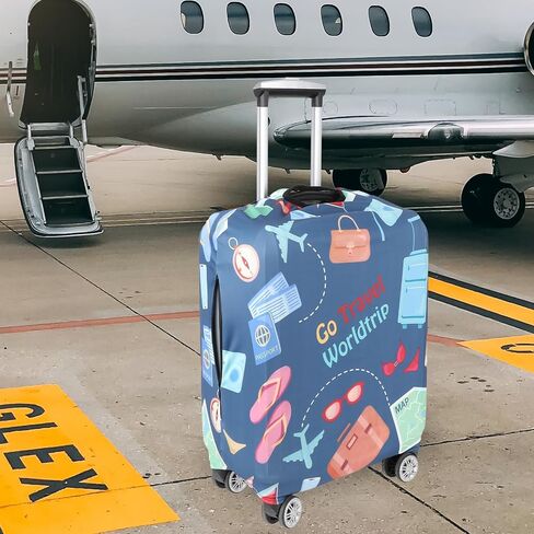 Luggage Protector Suitcase Cover 19-21inch Carry on Luggage Cover Protector for Suitcase Bag Covers for Luggage Anti-Scratch Suitcase Accessories Luggage Wraps for Suitcase （Go travel-Trip, S in Saudi Arabia