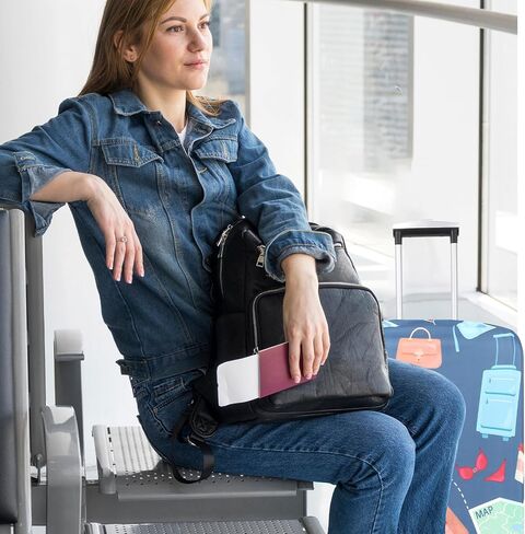 Luggage Protector Suitcase Cover 19-21inch Carry on Luggage Cover Protector for Suitcase Bag Covers for Luggage Anti-Scratch Suitcase Accessories Luggage Wraps for Suitcase （Go travel-Trip, S in Saudi Arabia