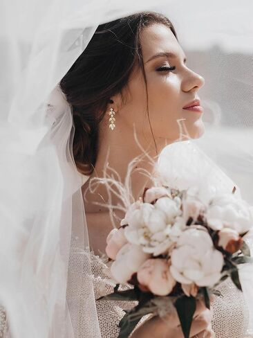 SWEETV Cubic Zirconia Wedding Earrings for Brides Bridesmaids, Elegant Marquise Bridal Dangling Earrings, Crystal Drop earrings for Women Jewelry Gifts in Kuwait