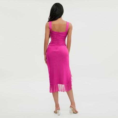 Chloefairy Women's Summer Midi Bodycon Sleeveless Backless Ruffle Hem Mermaid Cocktail Elegant Tank Dress in Saudi Arabia
