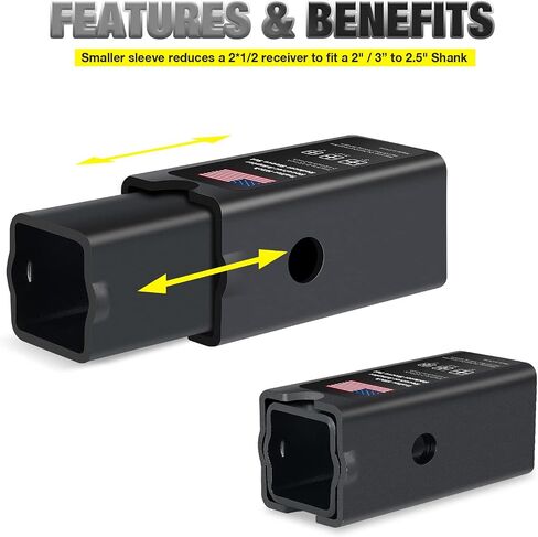 Trailer Hitch Receiver Adapter Reducer Sleeves Set 3 to 2-1/2 or 2-Inch, 2-1/2 to 2 Inch Hitch Extender Towing Hitch Receivers in Saudi Arabia