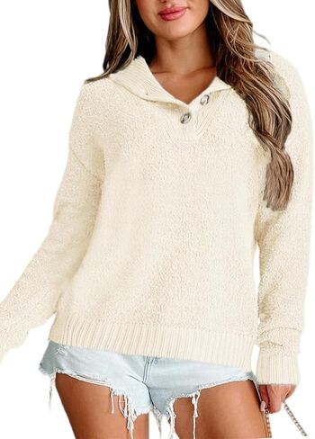 VIMPUNEC Women Fall and Winter Sweaters Trendy Cozy Knit Pullover Cute Long Sleeve Sweater Tops in Kuwait