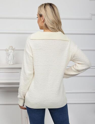 VIMPUNEC Women Fall and Winter Sweaters Trendy Cozy Knit Pullover Cute Long Sleeve Sweater Tops in Kuwait