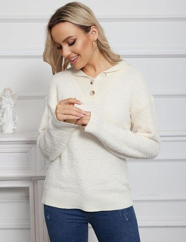 VIMPUNEC Women Fall and Winter Sweaters Trendy Cozy Knit Pullover Cute Long Sleeve Sweater Tops in Kuwait