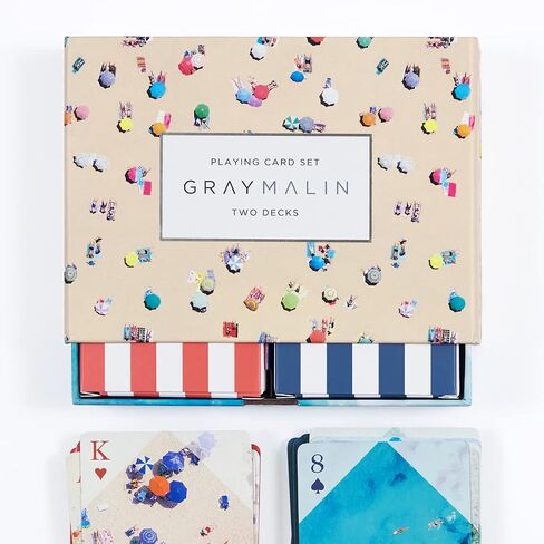 مجموعة بطاقات اللعب Galison Gray Malin The Beach من مجموعتين من بطاقات اللعب ذات الحجم القياسي مع تصميم أنيق، صندوق درج خارجي قوي، إضافة مثالية إلى ليلة اللعب، فكرة هدية فريدة من نوعها in Saudi Arabia
