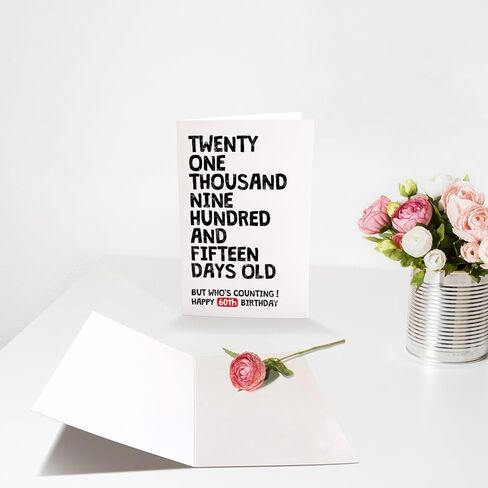 Funny 60th Birthday Card for Him Her, 60 Years Old Birthday Card for Men Women, Happy 60th Birthday Card, 21915 Days Old But Who's Counting 60th Bday Card in Kuwait