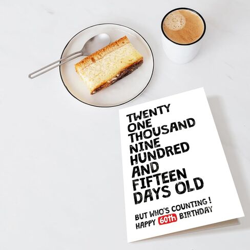 Funny 60th Birthday Card for Him Her, 60 Years Old Birthday Card for Men Women, Happy 60th Birthday Card, 21915 Days Old But Who's Counting 60th Bday Card in Kuwait