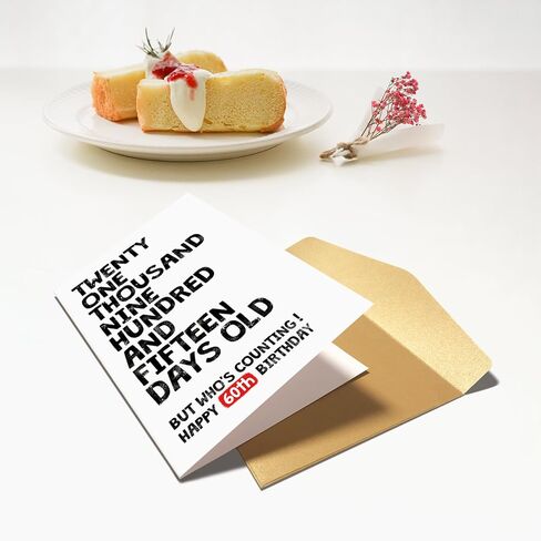 Funny 60th Birthday Card for Him Her, 60 Years Old Birthday Card for Men Women, Happy 60th Birthday Card, 21915 Days Old But Who's Counting 60th Bday Card in Kuwait