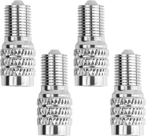 4PCS Double Seal Valve Stem Caps & Inflate Tire Air Caps, High Pressure Flow Through Tires Air Cap for Truck Car RV Semi Bus Tires Semi Truck Accessories, Silver Air Cap Tire in Saudi Arabia