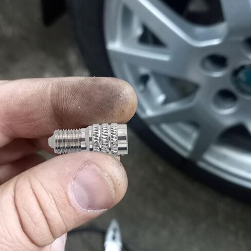 4PCS Double Seal Valve Stem Caps & Inflate Tire Air Caps, High Pressure Flow Through Tires Air Cap for Truck Car RV Semi Bus Tires Semi Truck Accessories, Silver Air Cap Tire in Saudi Arabia