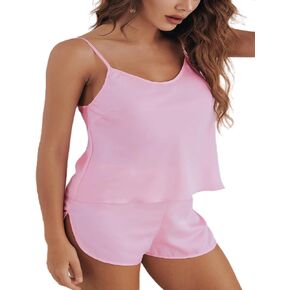 Silk Stain Pajama Sets for Women 2 Piece Sexy Lingerie Pjs Set Shorts
