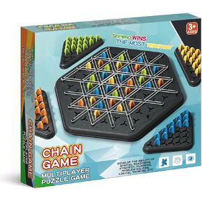 Chain Triangle Chess Game, Board Games for 2-4 Players, Family Games, Fun Games, Puzzle Games for Kids, Adults, Teens