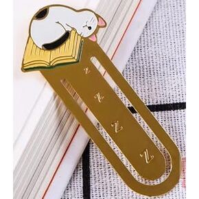 Black Cute Metal Bookmark, Cat Bookmark Reading Japanese Paper Clip Animals Kittens Book Mark Student Gift Bookmarks Office and School Supplies