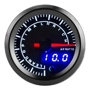 Tinted 7 Color Air/Fuel Ratio AFR Gauge - Universal Air Fuel Ratio Gauge Pointer LED Digital Display 52mm Dia Auto Instrument