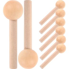 Angoily Wooden Pegboard Pegs 10pcs Wood Dowel Pins with Ball Head Wall Organizer Pegboard Hooks Replacement for Wood Pegboard