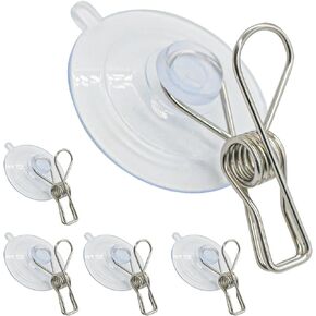 XJKJ 12 Pcs Suction cup clamp plastic circular suction cup clamp holder with clip suction cups used for hanging heavy-duty home office accessories
