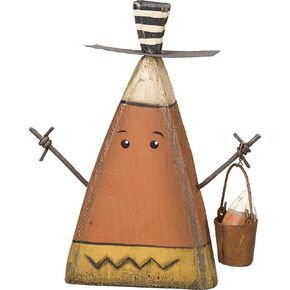 Primitives by Kathy Chunky Candy Corn Man Wood Sitter Halloween Figurine Decoration 21157 New
