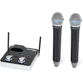 Samson Concert 288M Dual-Channel UHF Wireless System with Tabletop Receiver for Vocals, Karaoke, Speeches, Presentations, Classroom, Interviews, Panel Discussions | Band K