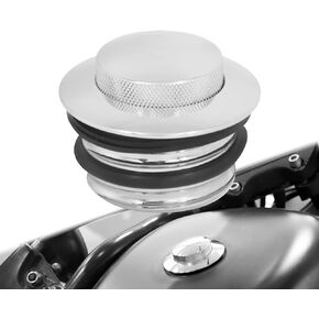Motorcycle Flush Pop-up Gas Storage Cap Vented Fuel Tank Cap Fit for Harley Dyna Softail Touring Road King (Black)