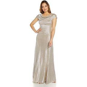 Adrianna Papell Women's Metallic Knit Gown