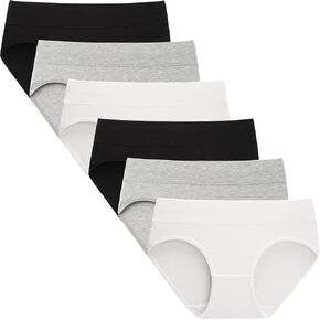 INNERSY Teen Girls Underwear Cotton Stretch Briefs Comfy Mid Rise Panties 6 Pack