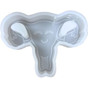 Smiley Uterus Car Freshie Silicone Mold | 4 x 2.5" x 0.08" inches for Scented Aroma Beads Car Candle, Soap Oven Safe to 450 F Bake Heat Resistant Female Girl Power Woman Feminist Reproductive Rights in Kuwait