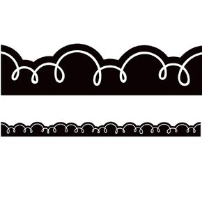 Teacher Created Resources Black with White Squiggles Die-Cut Border Trim (TCR6810)